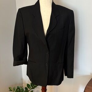 UNITED COLORS of BENETTON Made in Italy Vintage Blazer Black Linen